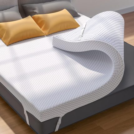 PERLECARE 3 Inch Gel Memory Foam Mattress Topper for Pressure Relief. Premium Soft Cooling Sleep. Non-Slip Design with Removable & Washable Cover. CertiPUR-US Certified - Queen
